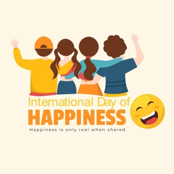 Free International Day of Happiness People Clip Art Template to Edit Online