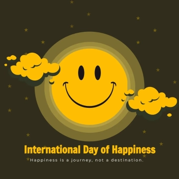 Free International Day of Happiness Dark Clip Art Template to Edit Online