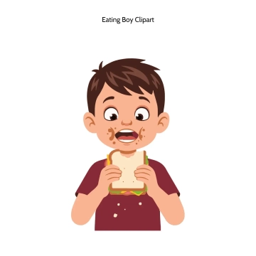 Free Eating Boy Vector Clipart (PNG, SVG) to Edit Online
