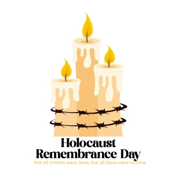Free Holocaust Remembrance Day Candle Clip Art Template to Edit Online