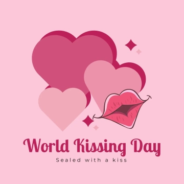 Free World Kissing Day Heart Clip Art Template to Edit Online