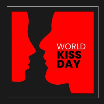 Free World Kissing Day Red Clip Art Template to Edit Online