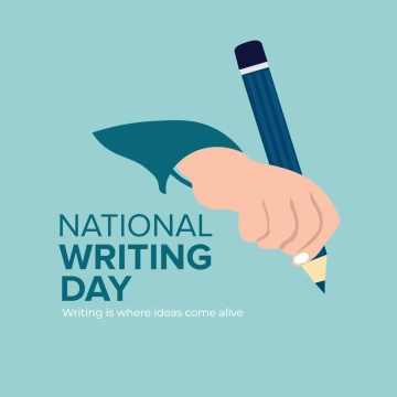 Free National Writing Day Vector Clip Art Template to Edit Online