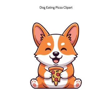 Free Dog Eating Pizza Vector Clipart (PNG, SVG) to Edit Online