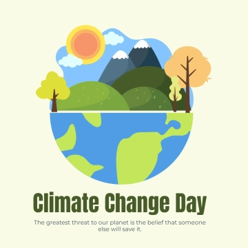 Free Climate Change Day Design Clip Art Template to Edit Online