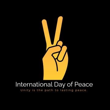 Free International Day of Peace Black Clip Art Template to Edit Online
