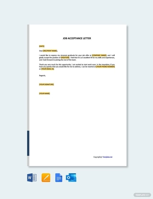 Job Acceptance Letter Job Acceptance Letter