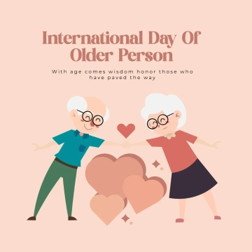 Free International Day Of Older Person Heart Clip Art Template to Edit Online