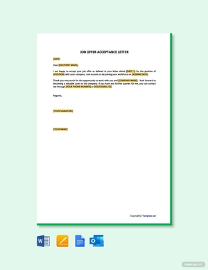 Job Offer Acceptance Letter