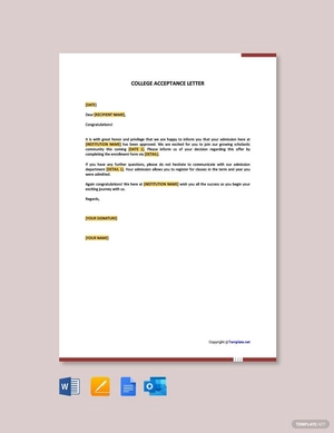 College Acceptance Letter Template
