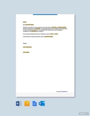 Employment Acceptance Letter Template
