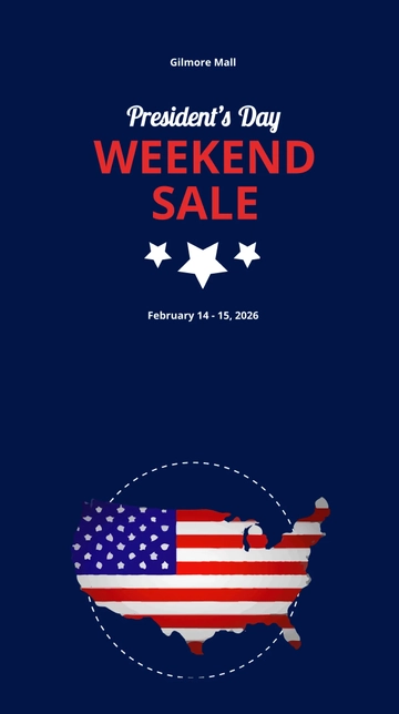Free Presidents Day Weekend Sale Whatsapp Post Template to Edit Online