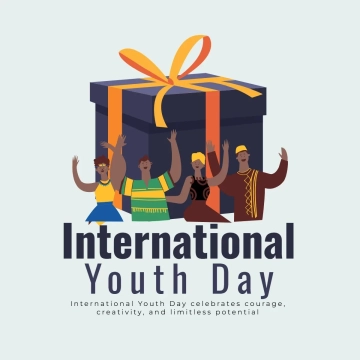 Free International Youth Day Gift Clip Art Template to Edit Online