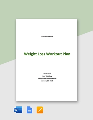 Weight Loss Workout Plan Template
