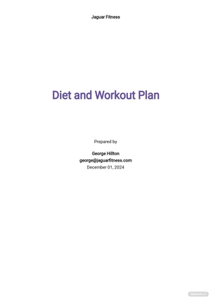 Diet and Workout Plan Template