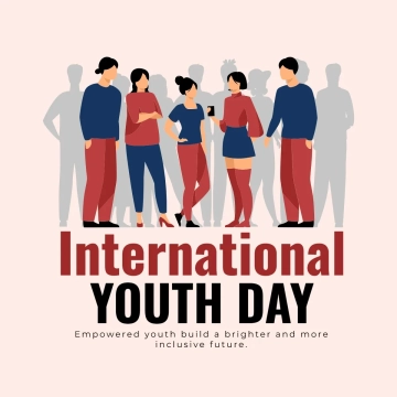 Free International Youth Day Vector Clip Art Template to Edit Online