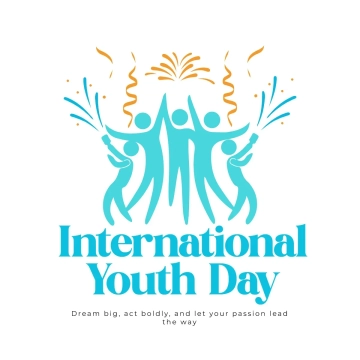 Free International Youth Day Party Clip Art Template to Edit Online