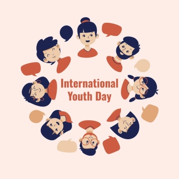 Free International Youth Day Circle Face Clip Art Template to Edit Online
