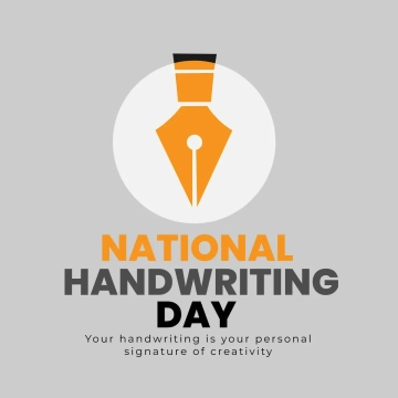 Free National Handwriting Day Flat Clip Art Template to Edit Online