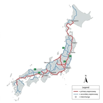 Free Japan Expressway Road Map Template to Edit Online