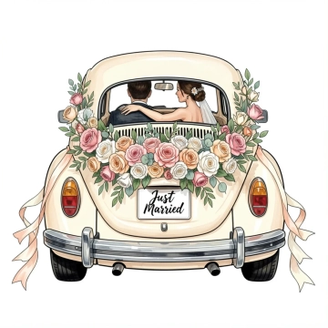Free Romantic Wedding Illustration Template to Edit Online