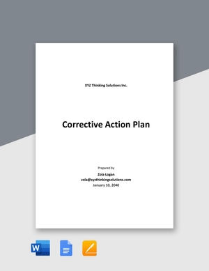 Simple Corrective Action Plan Template