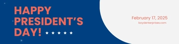 Free President's Day Linkedin Banner Template to Edit Online