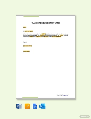 Training Acknowledgement Letter Sample