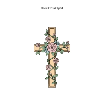 Free Floral Cross Vector Clipart (PNG, SVG) to Edit Online