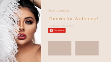 Free Cosmetics Channel Youtube End Screen Template to Edit Online