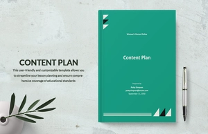 Sample Content Plan Template
