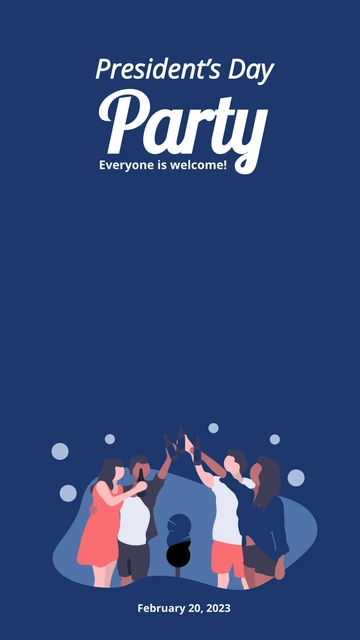 Free Presidents Day Party Whatsapp Post Template to Edit Online