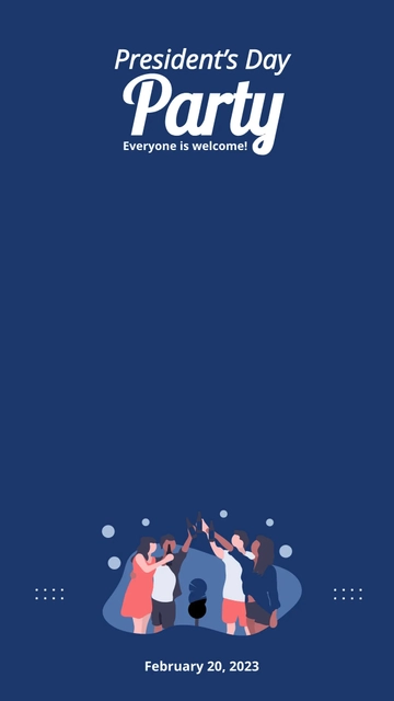 Free Presidents Day Party Snapchat Geofilter Template to Edit Online