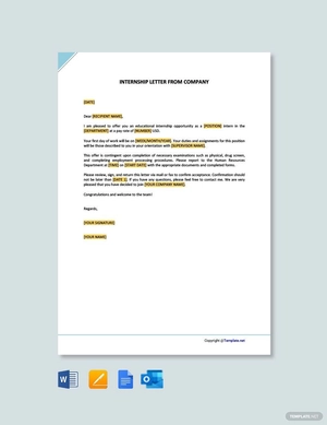 Internship Letter from Company