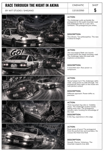 Free Cinematic Storyboard Template to Edit Online