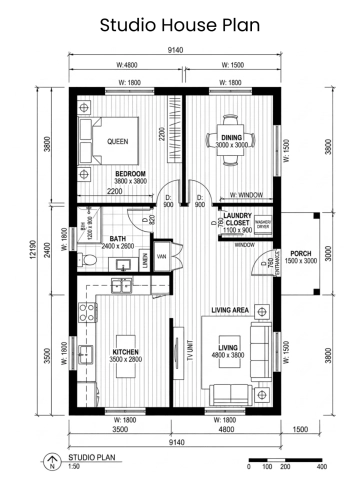 Free Studio House Plan Template to Edit Online
