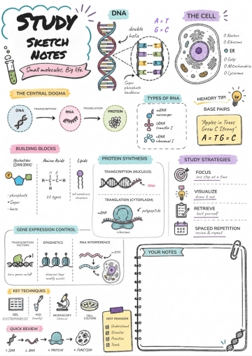 Free Study Sketchnote Template to Edit Online