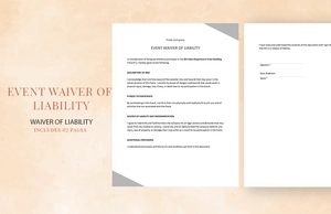 Event Waiver of Liability Template