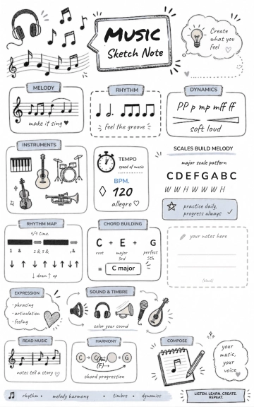 Free Music Sketchnote Template to Edit Online