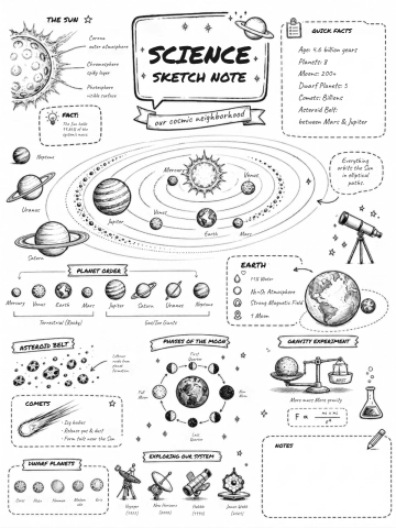 Free Science Sketchnote Template to Edit Online