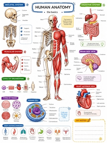Free Anatomy Sketchnote Template to Edit Online
