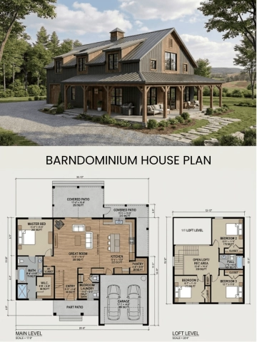 Free Barndominium House Plan Template to Edit Online