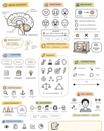 Free Psychology Sketchnote Template to Edit Online