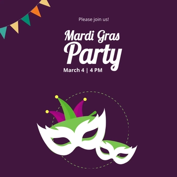 Free Mardi Gras Party Instagram Post Template to Edit Online Free Mardi Gras Party Instagram Post Template to Edit Online