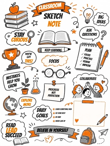Free Classroom Sketchnote Template to Edit Online
