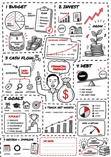 Free Finance Sketchnote Template to Edit Online