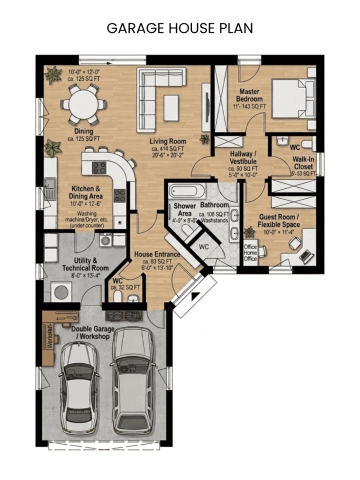 Free Garage House Plan Template to Edit Online