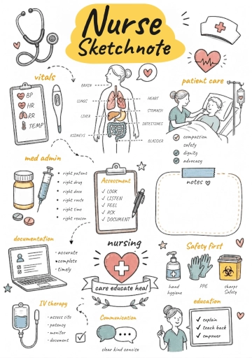 Free Nurse Sketchnote Template to Edit Online