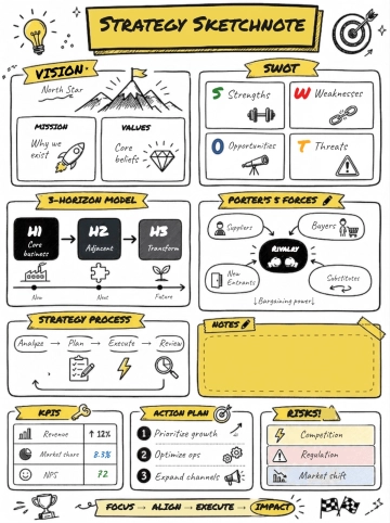 Free Strategy Sketchnote Template to Edit Online