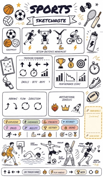 Free Sports Sketchnote Template to Edit Online
